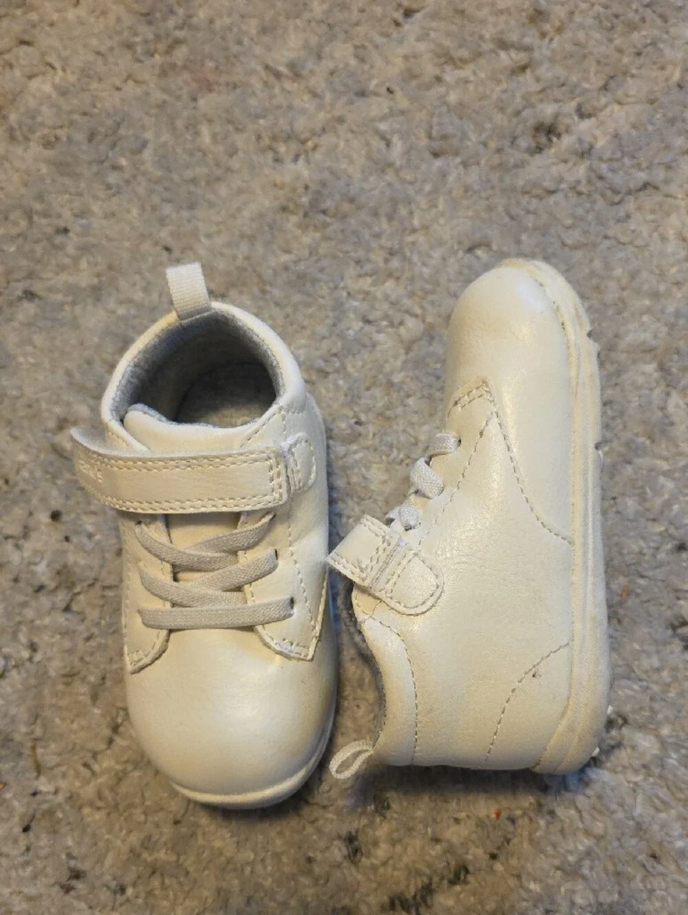 Carter's Cream Hook-and-Loop Lace-Look Baby Walker Shoes